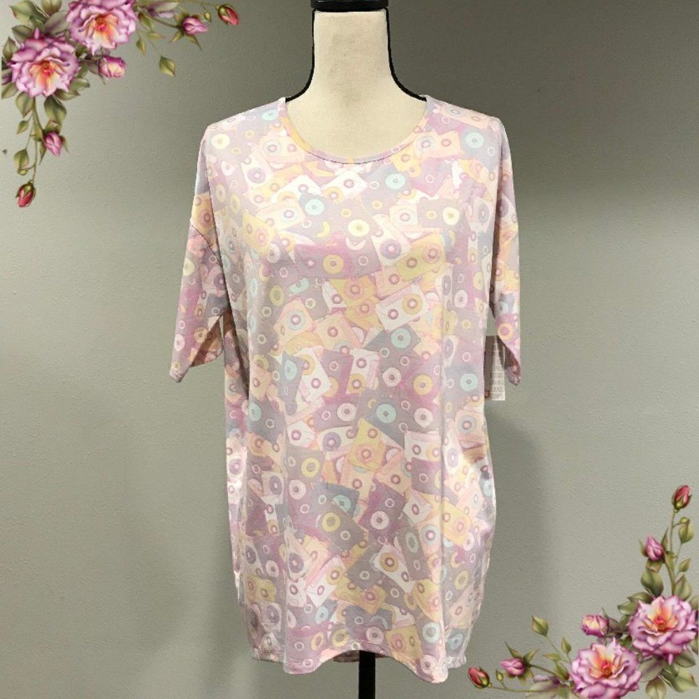 LulaRoe Irma cassette print tunic top